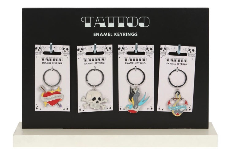 Tattoo style - metal keyrings (4 designs)