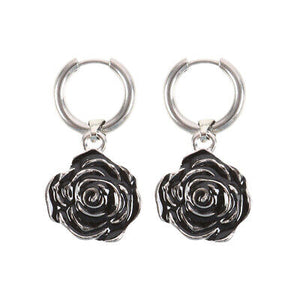 Rose earrings, Stainless steel