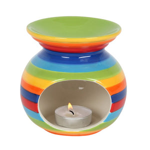 Rainbow stripe oil burner