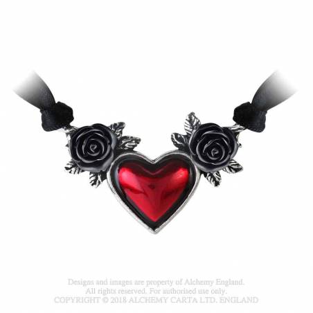 Bloodheart ribbon necklace - alchemy gothic – Mesmerize